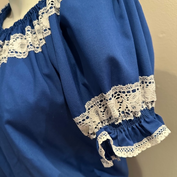 Vintage Blue Partner Please by Malco Modes Square Dance Set Size M w/ Bloomers - Picture 3 of 8